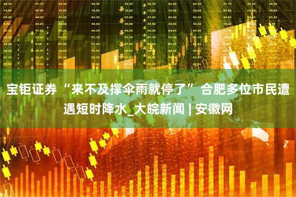 宝钜证券 “来不及撑伞雨就停了” 合肥多位市民遭遇短时降水_大皖新闻 | 安徽网