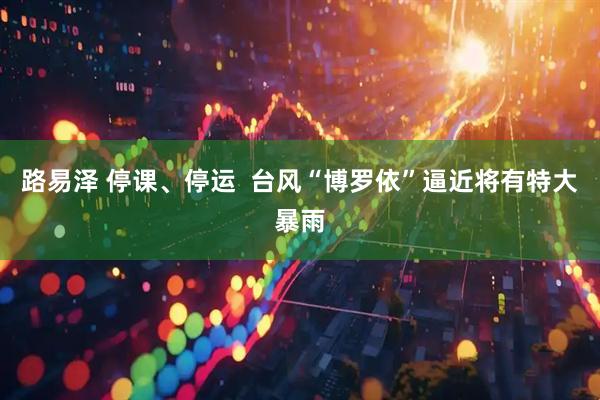 路易泽 停课、停运  台风“博罗依”逼近将有特大暴雨